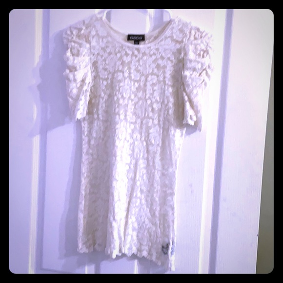 BeBe Cream sheer lace top - Picture 1 of 4